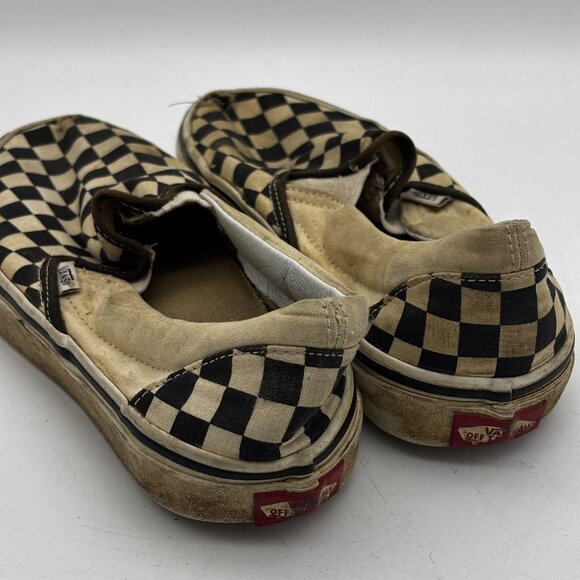 Vans Classic Slip On Checkerboard Black White Canvas Skate Shoes Men 6.5 Women 8 - Picture 4 of 8